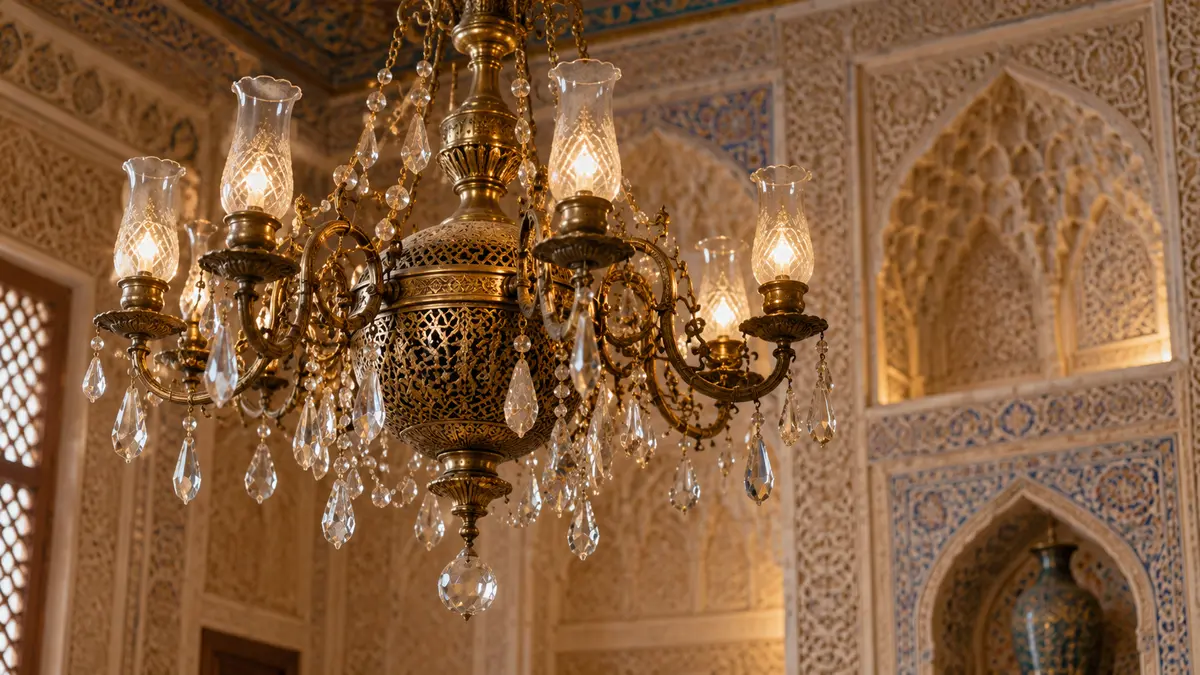 Khivan palace furnishings and lighting Khivan palace furnishings and lighting