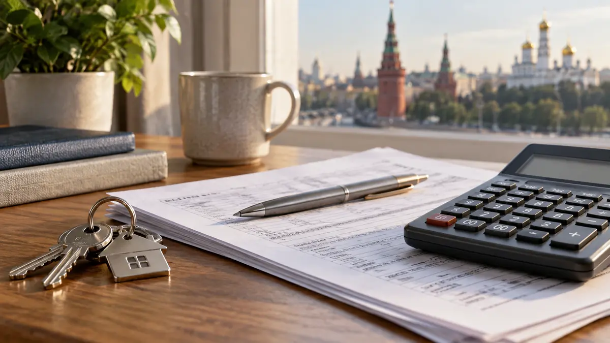 Loan repayment paperwork and a calculator beside a set of house keys