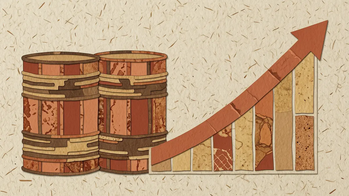 Oil barrels beside a rising bond yield curve Oil barrels beside a rising bond yield curve