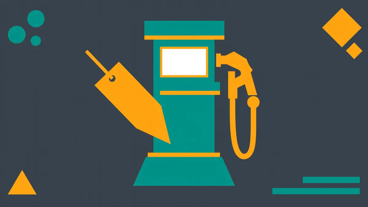 A fuel pump with falling price tags